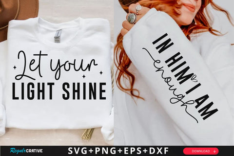 Let your light shine Sleeve SVG Design, Christian Sleeve SVG, Faith SVG Design, Jesus Sleeve SVG SVG Regulrcrative 