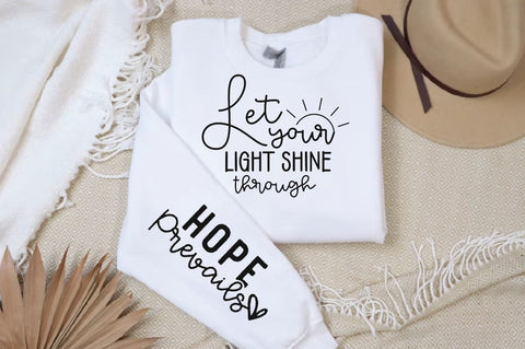 Let Your Light Shine Through Sleeve SVG Design, Inspirational sleeve SVG, Motivational Sleeve SVG Design, Positive Sleeve SVG SVG Regulrcrative 