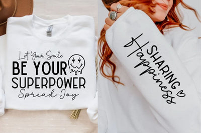Let Your Smile Be Your Superpower Spread Joy Sleeve SVG Design, Inspirational sleeve SVG, Motivational Sleeve SVG Design, Positive Sleeve SVG SVG Regulrcrative 