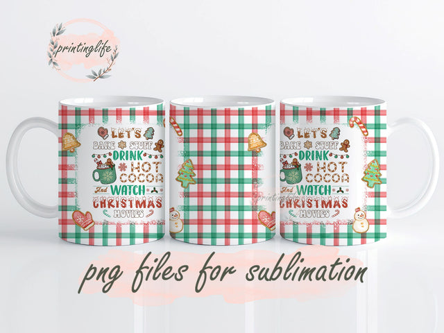 Let's Bake Stuff Christmas Mug Wrap Design, PNG, Digital Download, let’s bake stuff mug, baker’s mug, Christmas baking mug, baking lover gift Sublimation PrintingLife 