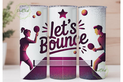 Let's Bounce Ping Pong 20oz Tumbler Wrap Sublimation PixelChick 