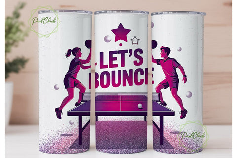 Let's Bounce Ping Pong 20oz Tumbler Wrap Sublimation PixelChick 
