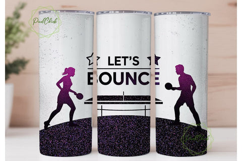 Let's Bounce Ping Pong 20oz Tumbler Wrap Sublimation PixelChick 