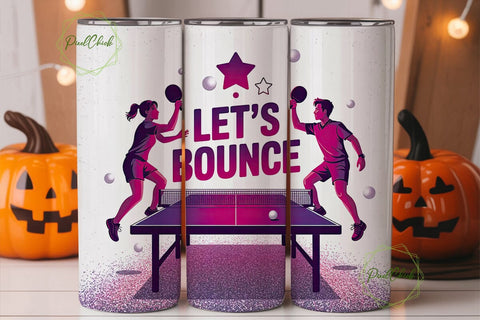 Let's Bounce Ping Pong 20oz Tumbler Wrap Sublimation PixelChick 