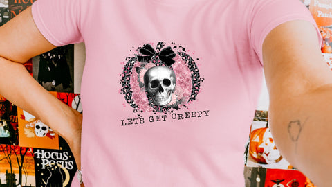 Let's Get Creepy PNG, Halloween Sublimation, Skull Bow PNG Sublimation So Fontsy VIP Design Shop 