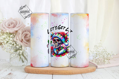 Let's Get Lit 20 oz Skinny Tumbler Wrap Sublimation Design Digital Download PNG Sublimation sassyprint 