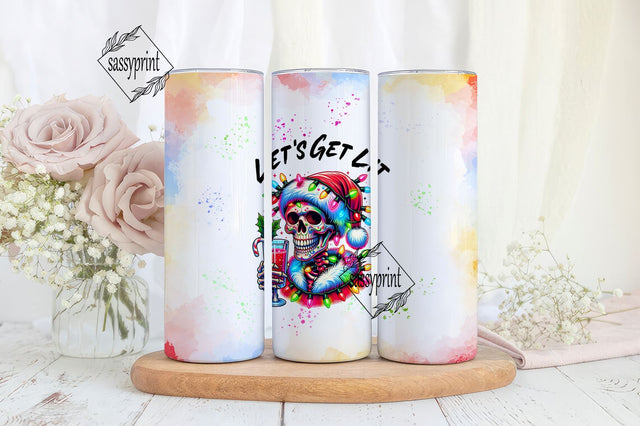 Let's Get Lit 20 oz Skinny Tumbler Wrap Sublimation Design Digital Download PNG Sublimation sassyprint 