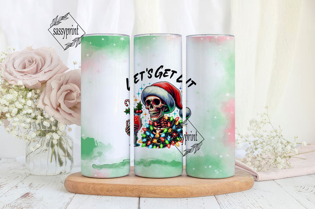 Let's Get Lit 20 oz Skinny Tumbler Wrap Sublimation Design Digital Download PNG Sublimation sassyprint 