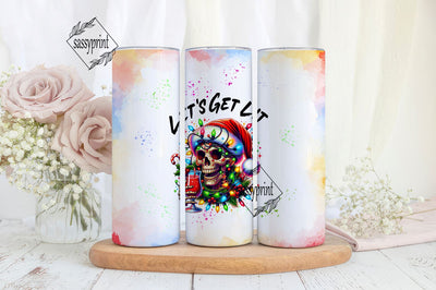 Let's Get Lit 20 oz Skinny Tumbler Wrap Sublimation Design Digital Download PNG Sublimation sassyprint 