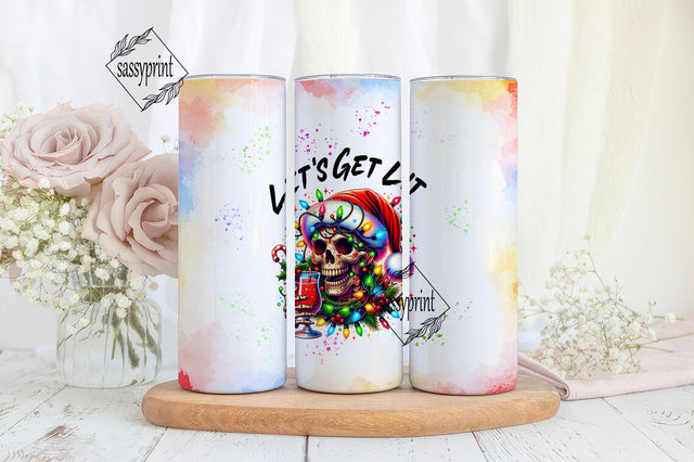 Let's Get Lit 20 oz Skinny Tumbler Wrap Sublimation Design Digital Download PNG Sublimation sassyprint 