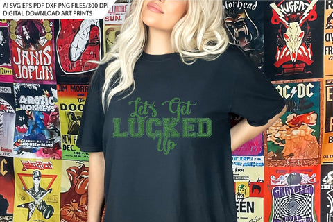 Let's Get Lucked Up, Funny St. Patrick's,St Pawtrick's Cats png, Funny St Patrick's png, St Patrick's Day png, Irish Shamrock png Sublimation Creativeart88 