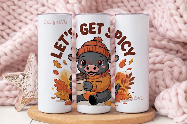 Let's Get Spicy Fall 20oz Tumbler Wrap Sublimation DesignSVG 