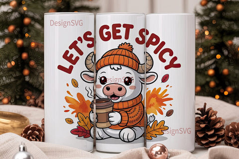 Let's Get Spicy Fall 20oz Tumbler Wrap Sublimation DesignSVG 