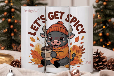 Let's Get Spicy Fall 20oz Tumbler Wrap Sublimation DesignSVG 