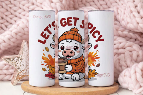 Let's Get Spicy Fall 20oz Tumbler Wrap Sublimation DesignSVG 