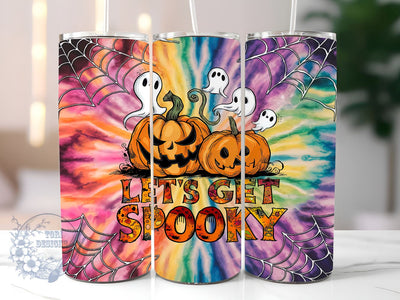 Let's Get Spooky 20oz Skinny Tumbler, Spooky Vibes Tumbler Png, Straight & Tapered Tumbler Wrap, Instant Digital Download Sublimation ToriDesigns 