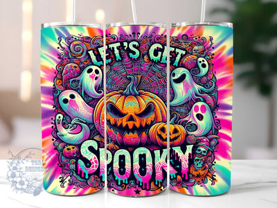 Let's Get Spooky 20oz Skinny Tumbler, Spooky Vibes Tumbler Png, Straight & Tapered Tumbler Wrap, Instant Digital Download Sublimation ToriDesigns 