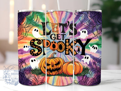 Let's Get Spooky 20oz Skinny Tumbler, Spooky Vibes Tumbler Png, Straight & Tapered Tumbler Wrap, Instant Digital Download Sublimation ToriDesigns 