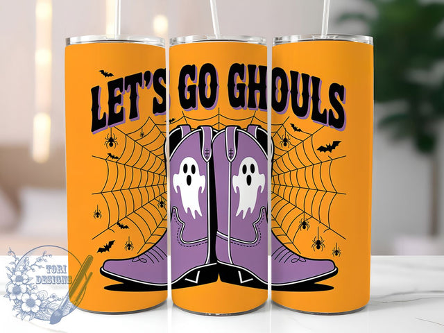 Let’s Go Ghouls Halloween Tumbler Wrap, Sublimation Wrap, 20Oz Tumbler Design, Spooky Drinkware, Ghost Tumbler Wrap, Fall Party Cup, Let's Go Ghouls Sublimation ToriDesigns 