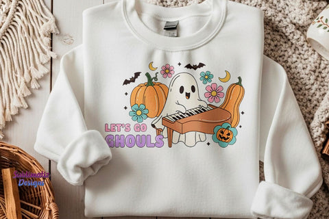 Let's Go Ghouls Piano Ghost PNG Sublimation Sublimatiz Designs 