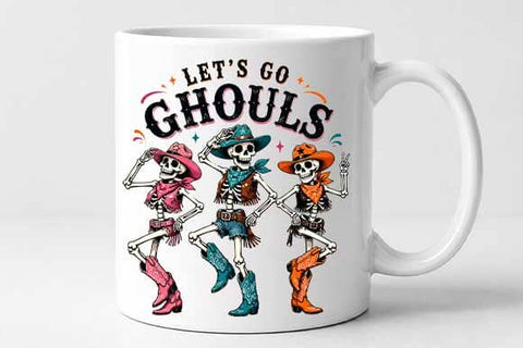 Let's Go Ghouls Skeleton Cowgirl PNG | Halloween Western Sublimation PNG SVG BillahCrafts 