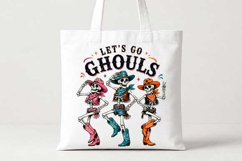 Let's Go Ghouls Skeleton Cowgirl PNG | Halloween Western Sublimation PNG SVG BillahCrafts 