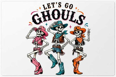 Let's Go Ghouls Skeleton Cowgirl PNG | Halloween Western Sublimation PNG SVG BillahCrafts 