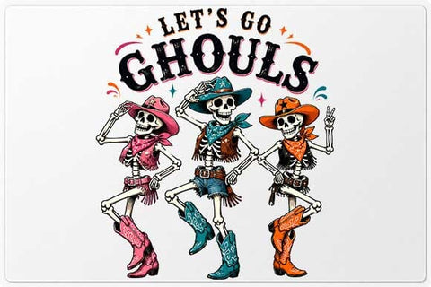 Let's Go Ghouls Skeleton Cowgirl PNG | Halloween Western Sublimation PNG SVG BillahCrafts 