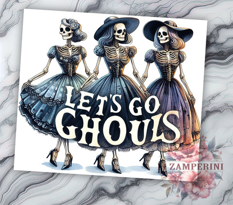 Let's Go Ghouls Spooky Vibes 20oz Tumbler Wrap PNG, Spooky Season Tumbler PNG Sublimation, Straight & Tapered Tumbler Wrap, Instant Digital Download Sublimation Li Zamperini 