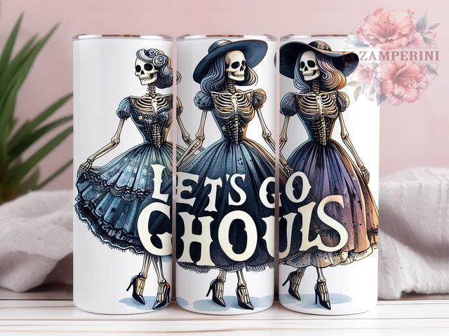 Let's Go Ghouls Spooky Vibes 20oz Tumbler Wrap PNG, Spooky Season Tumbler PNG Sublimation, Straight & Tapered Tumbler Wrap, Instant Digital Download Sublimation Li Zamperini 