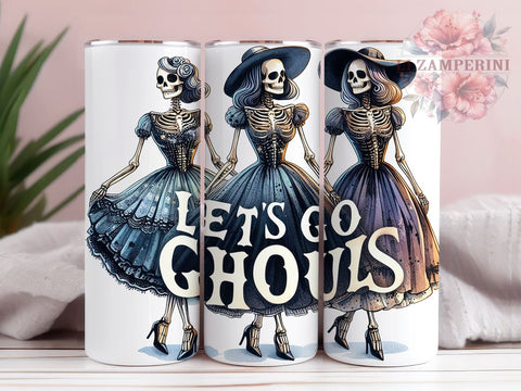 Let's Go Ghouls Spooky Vibes 20oz Tumbler Wrap PNG, Spooky Season Tumbler PNG Sublimation, Straight & Tapered Tumbler Wrap, Instant Digital Download Sublimation Li Zamperini 