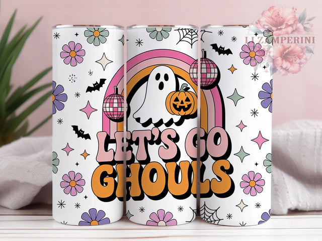 Let's Go Ghouls Western Tumbler, Western Halloween Wrap, Cowgirl Ghost Cup, Spooky Western Design, 20oz Tumbler Wrap, Halloween Sublimation, Retro Western Halloween Sublimation Li Zamperini 