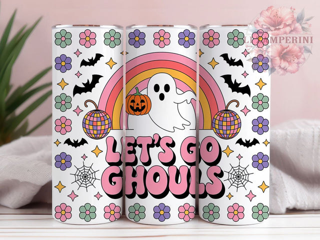Let's Go Ghouls Western Tumbler, Western Halloween Wrap, Cowgirl Ghost Cup, Spooky Western Design, 20oz Tumbler Wrap, Halloween Sublimation, Retro Western Halloween Sublimation Li Zamperini 