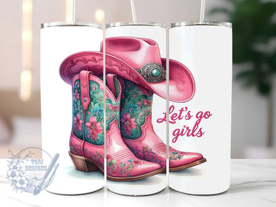 Let's Go Girls 20oz Skinny Tumbler, Cowgirl Tumbler Png, Straight & Tapered Tumbler Wrap, Instant Digital Download Sublimation ToriDesigns 