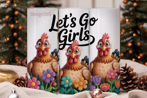 Let's Go Girls 20oz Tumbler Wrap Sublimation DesignSVG 
