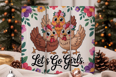 Let's Go Girls 20oz Tumbler Wrap Sublimation DesignSVG 