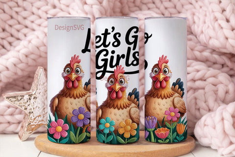 Let's Go Girls 20oz Tumbler Wrap Sublimation DesignSVG 