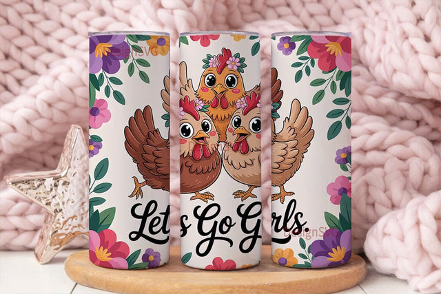 Let's Go Girls 20oz Tumbler Wrap Sublimation DesignSVG 