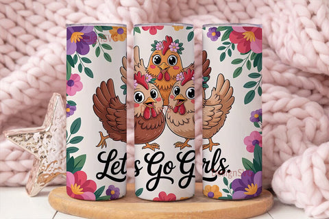 Let's Go Girls 20oz Tumbler Wrap Sublimation DesignSVG 