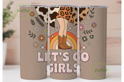 Let's Go Girls 20oz Tumbler Wrap Sublimation PixelChick 