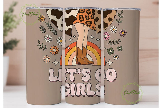 Let's Go Girls 20oz Tumbler Wrap Sublimation PixelChick 