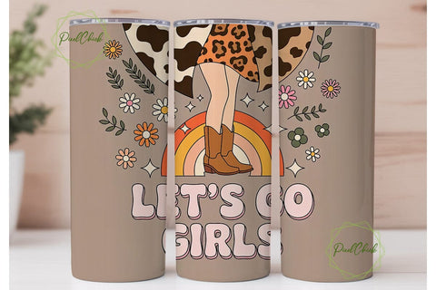 Let's Go Girls 20oz Tumbler Wrap Sublimation PixelChick 
