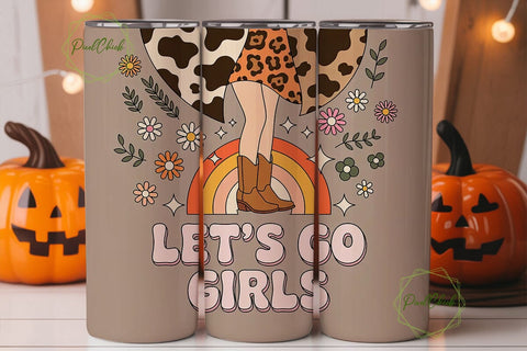 Let's Go Girls 20oz Tumbler Wrap Sublimation PixelChick 