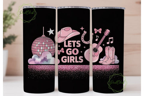 Lets Go Girls 20oz Tumbler Wrap Sublimation PixelChick 