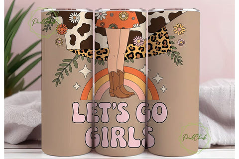 Let's Go Girls 20oz Tumbler Wrap Sublimation PixelChick 
