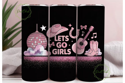 Lets Go Girls 20oz Tumbler Wrap Sublimation PixelChick 