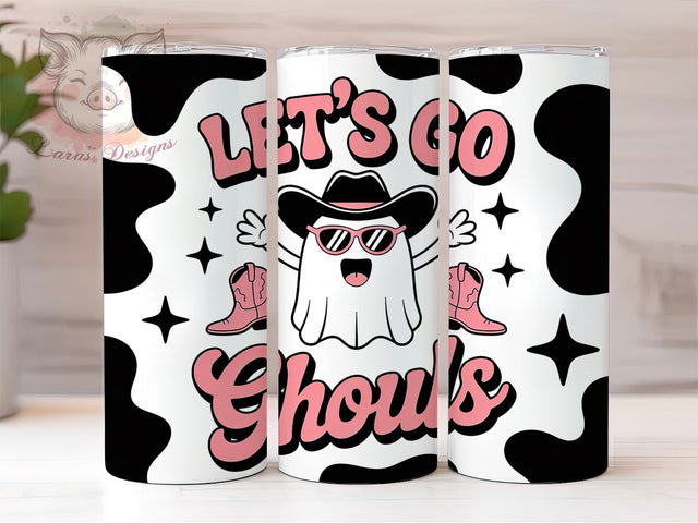 Let's Go Girls 3D Cowgirl Ghost Tumbler, 3D Ghost Wrap, Halloween Girl Power, Spooky Western Tumbler, 20oz Sublimation Design, Cowgirl Ghost Drinkware, Sassy Halloween Wrap Sublimation Lara' s Designs 