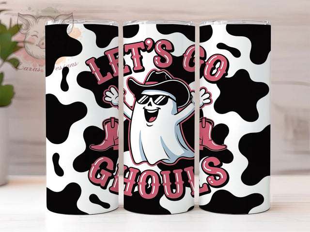 Let's Go Girls 3D Cowgirl Ghost Tumbler, 3D Ghost Wrap, Halloween Girl Power, Spooky Western Tumbler, 20oz Sublimation Design, Cowgirl Ghost Drinkware, Sassy Halloween Wrap Sublimation Lara' s Designs 