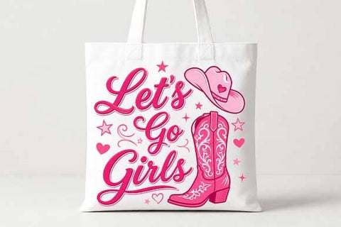 Lets Go Girls PNG | Pink Cowgirl Boots Western PNG SVG BillahCrafts 