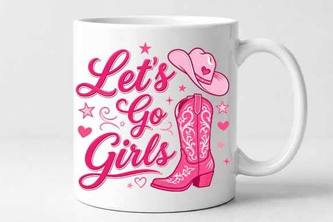 Lets Go Girls PNG | Pink Cowgirl Boots Western PNG SVG BillahCrafts 